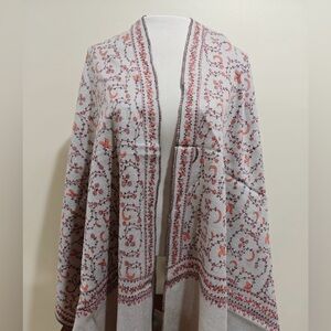 Pashmina - Famous Kashmiri jaal work- hand Embroidered shawl - 80”/24.5”